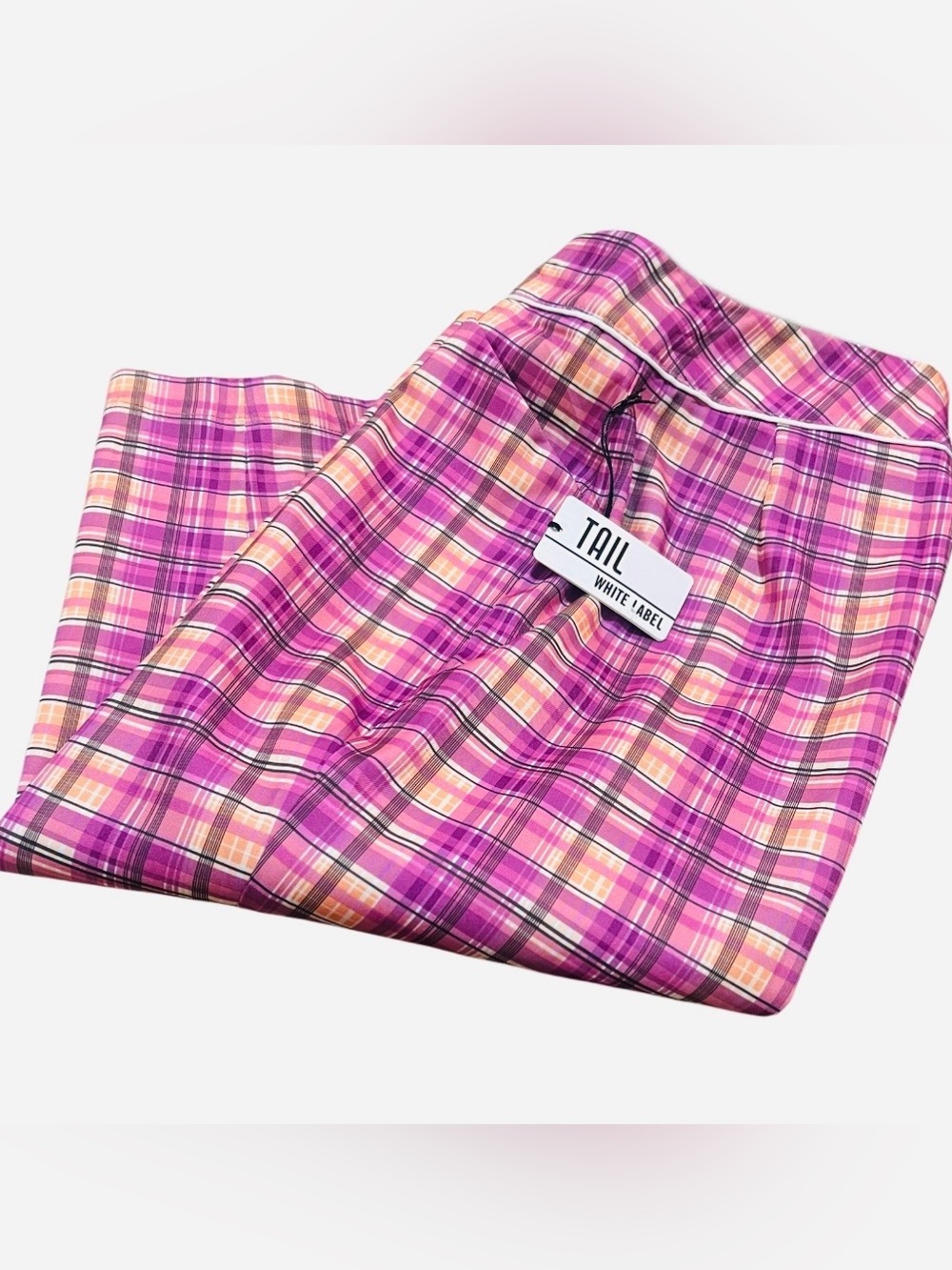 NWT-TAIL - WHITE LABEL WYSTERIA PLAID PRINT WOVEN  PEDEL PUSHER